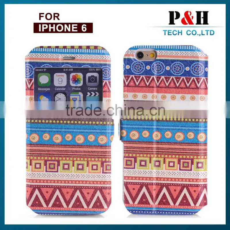 Colorful Drawing Style Flip Leather Case for Apple iPhone 6 iphone 6 plus,for iphone 6s case