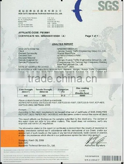 Hot Dipped Galvanised Highway Guardrail