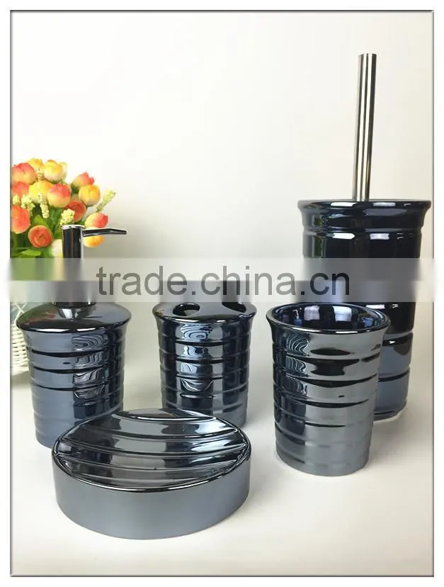 Polyresin Jewelry Blue Glaze Ceramic Bathroom set