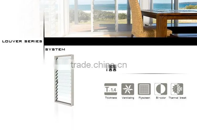 aluminum frame single glass adjustable louvered windows
