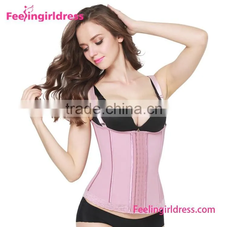 Women's 9 Steel Boning Short Torso Big Women Rubber Latex Waist Slimming Corset