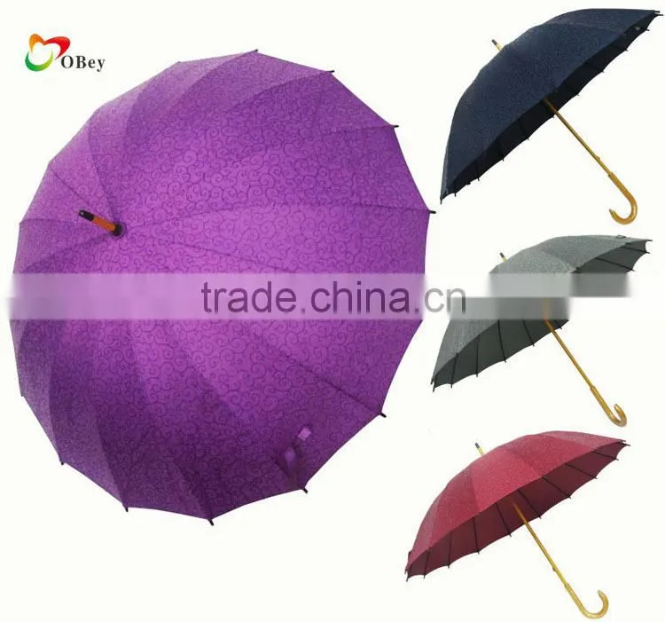 Dark purple hand open straight umbrella