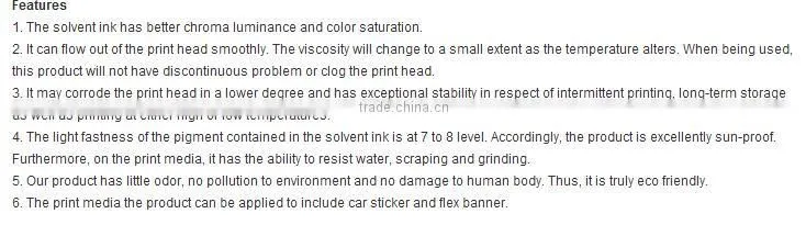 One year outdoor life Konica Solvent Based Printing Ink for Inkjet Printer