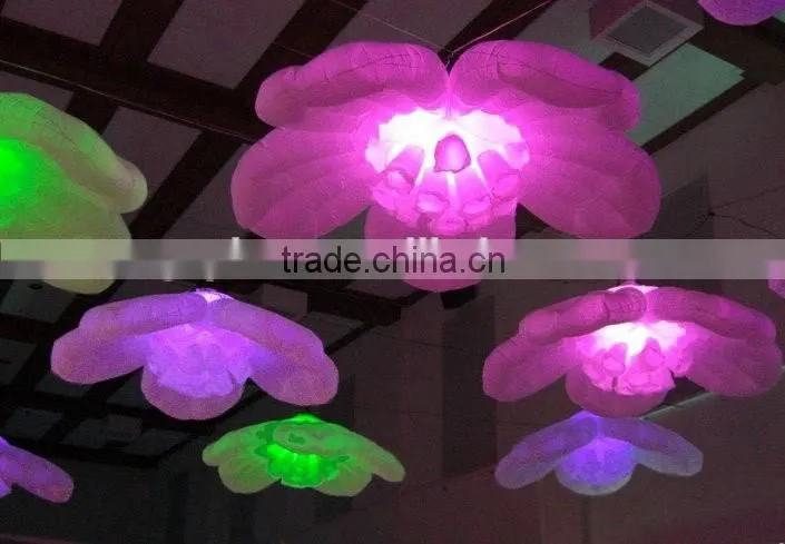 Attractive inflatable wedding flower stage decoration hanging inflatable led flower