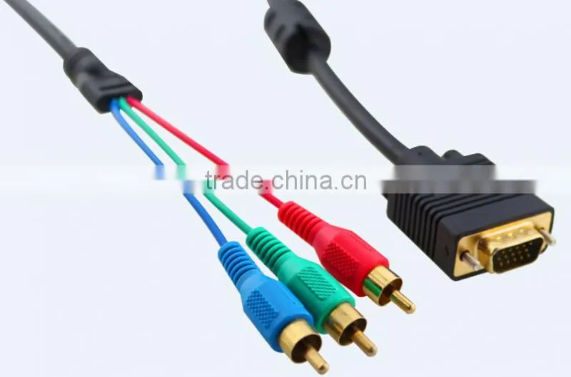 high quality 5M male to male vga cable with magnet ring