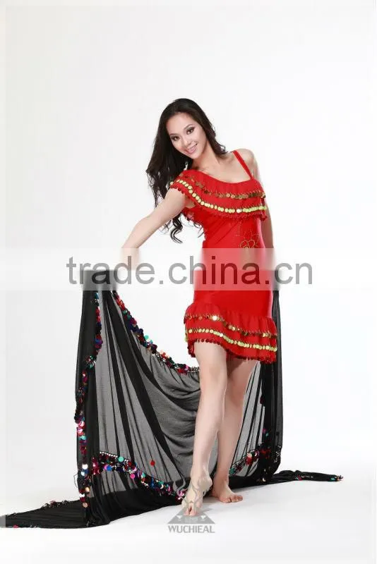 one piece high fashion and elegant belly dance dress, latin costume China Wuchieal QC 2038