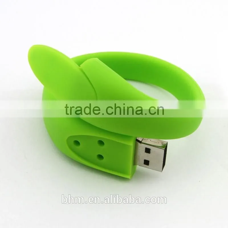 New design portable wristband usb flash memory drive silicone
