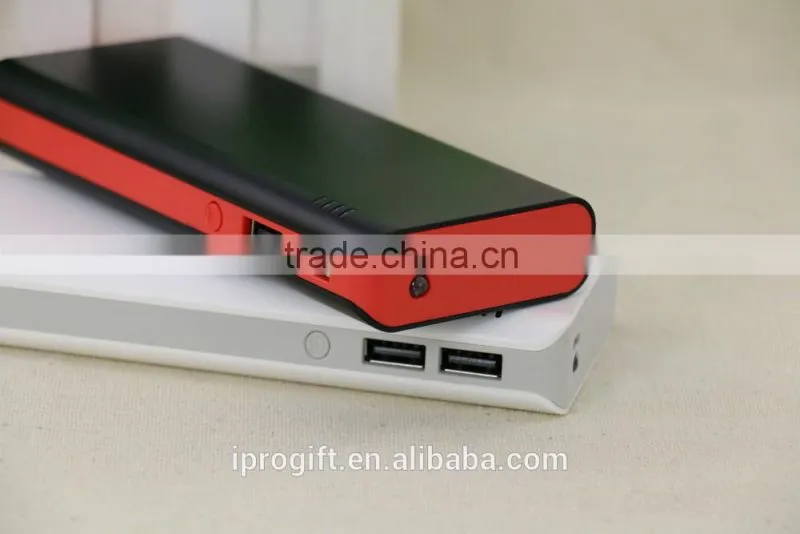 Free sample big capacity dual USB port portable power bank 15000mah