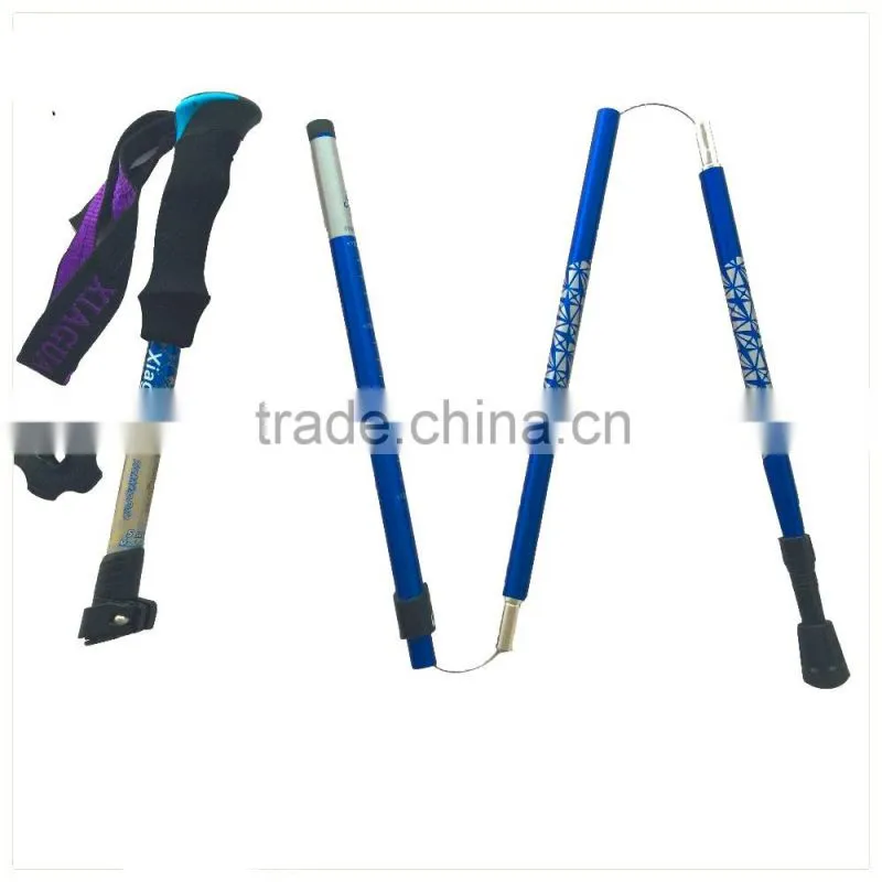 alumium7075 telescopic trekking pole nordic folding walking stick