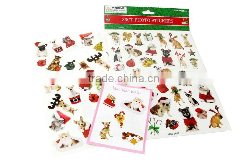 Christmas Animals Decorative Photo Sticker Gift Tag