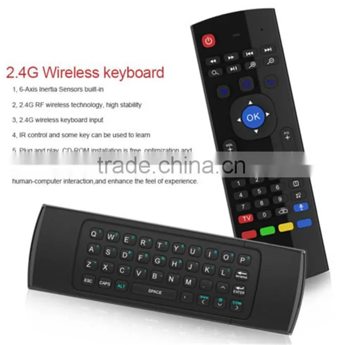MX3 2.4g wireless 3D air mouse work for HTPC/Android TV box and smart TV