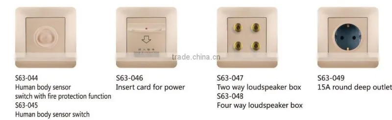 Aluminum brush Panel South African standard swithed socket with neon