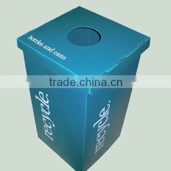 LOW PRICE corrugated pp fluted recycle bin,waste bin,trash bin