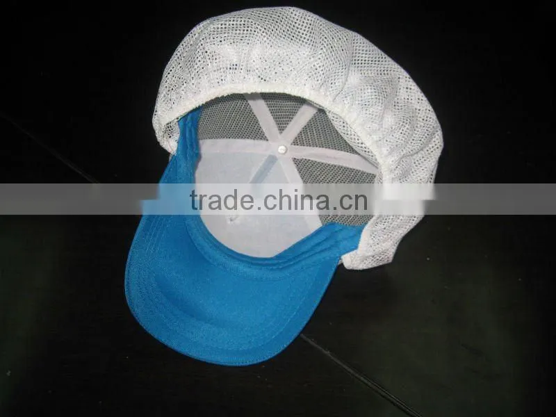 Facotry women worker cap with half mesh