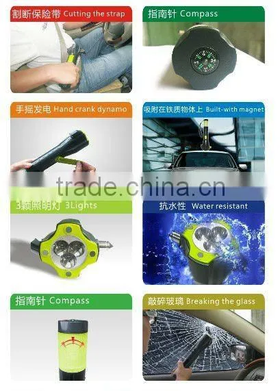 crank dynamo flashlight & torch with radio & phone charger