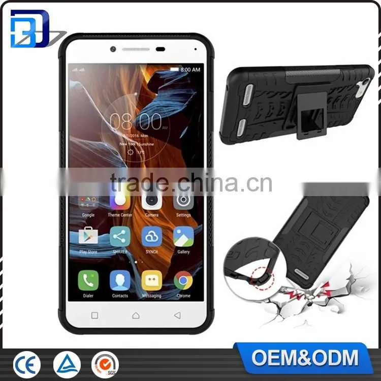 low price china mobile phone 2 in 1 PC+TPU Hybird armor rugged case cover for Lenovo Vibe K5 Plus with stand, for Lenovo K5 case