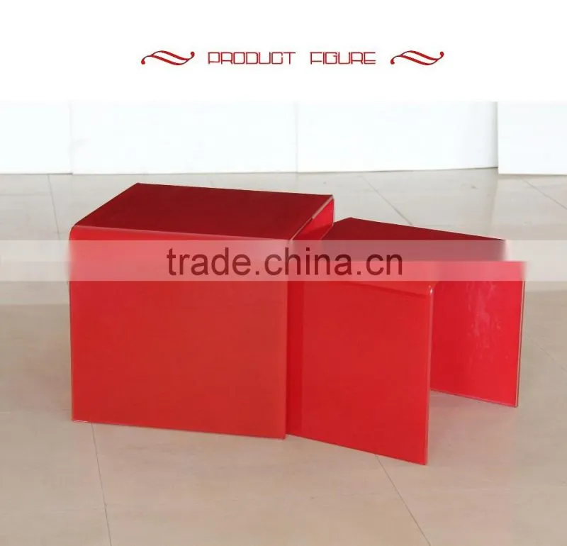 Fashion Design Special Shape All Glass Transparent Coffee Table Glass Top 1+1 cafe table