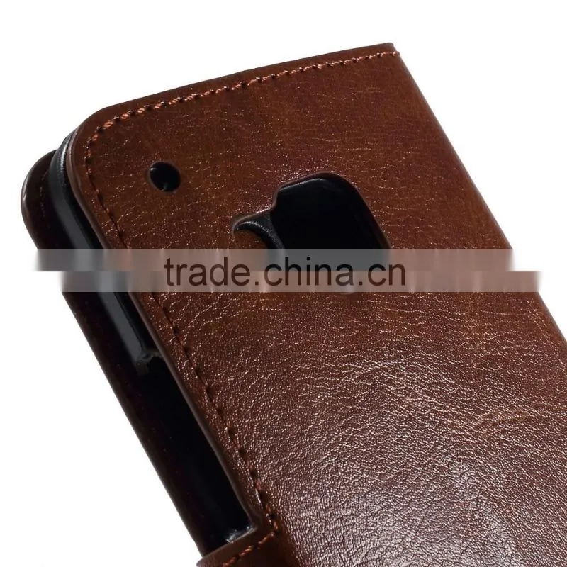 leather stand smart phone case for HTC One M9, for HTC One M9 luxury pu leather wallet
