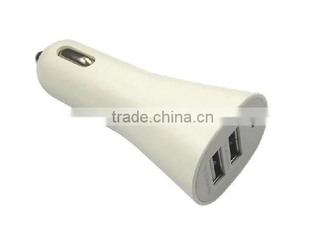 Dark shape Dual USB car charger for iPhone 5,iPhone 4/4S and mobile phone