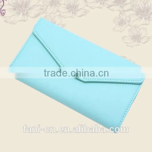 Wholesale multifunction cheap PU leather clutch purse with pen holder design for woman
