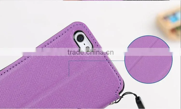 LZB Fashion contrast color series view windows smart leather flip case for Apple iphone 5G