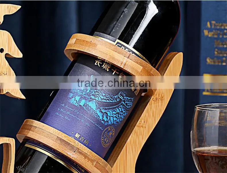 WR007/100% Bamboo Material Chinese Style Hot Sale Fishing Shaped Folding Bamboo Wine Rack