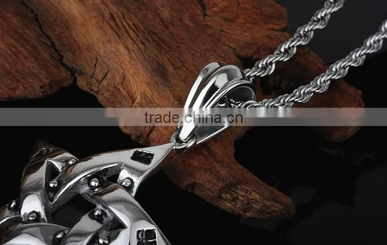 Vintage jewelry stainless steel fashion pentagram pendant