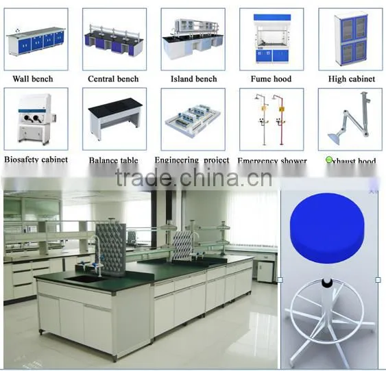 Heavy Duty Steel Lab Side Work Benches With Drawers In Clean Room Laboratory