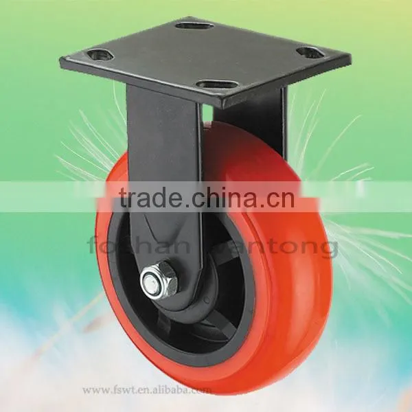 Black Top Plate Heavy Duty Rigid Caster For Trolley