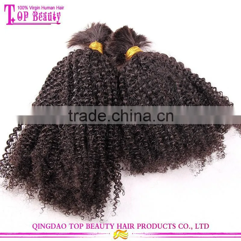 Cheap wholesale bulk hair for braiding curly unprocessed 100% human bulk hair