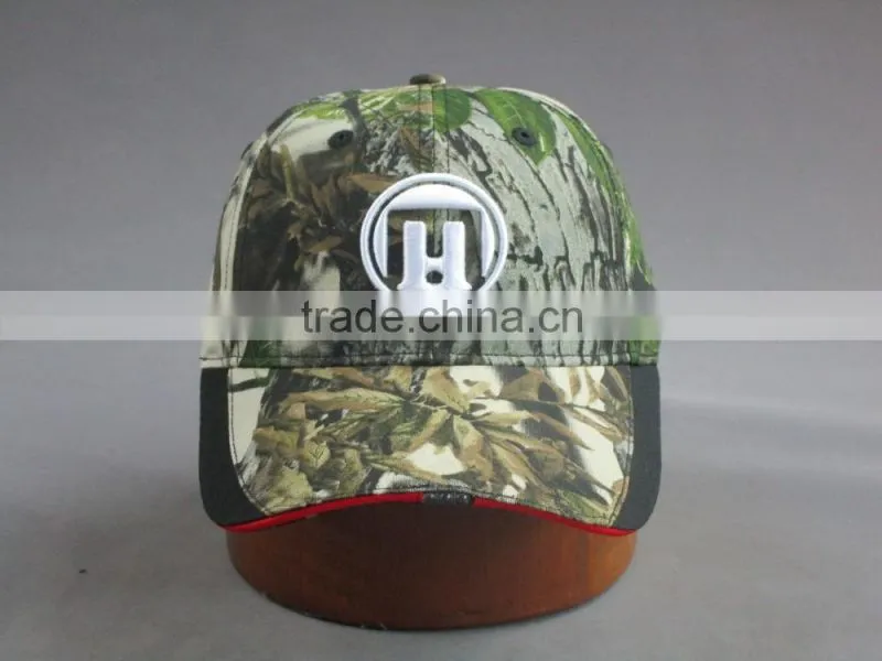Hi quality 3D embroidery 6-panel Cotton twill LED camo Baseball Cap