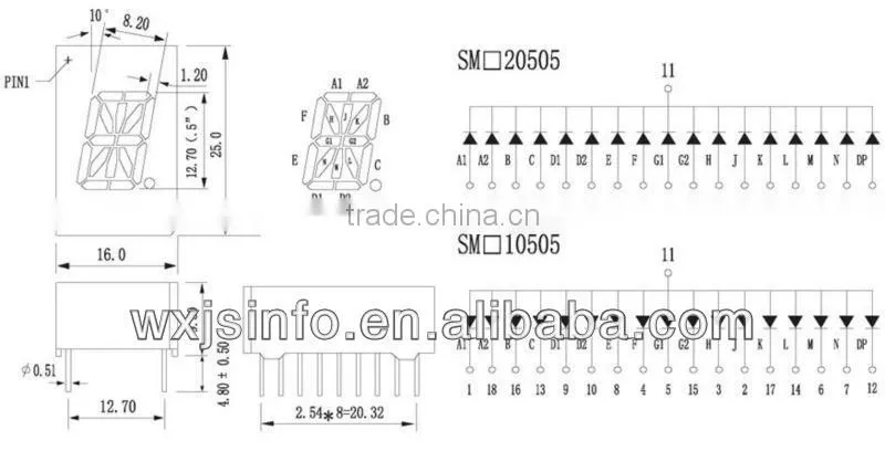 ARKLED RED alphanumeric 0.5 inch led display