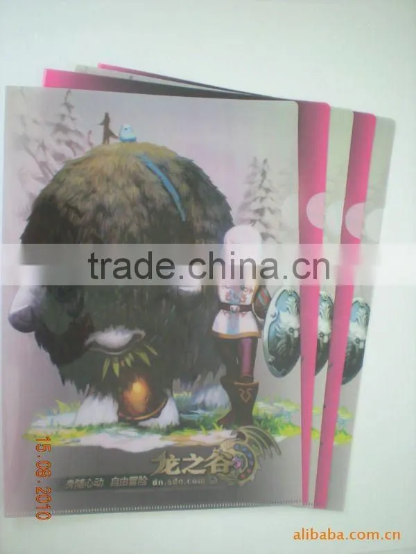 Fancy clear L shape file folder UV Printing