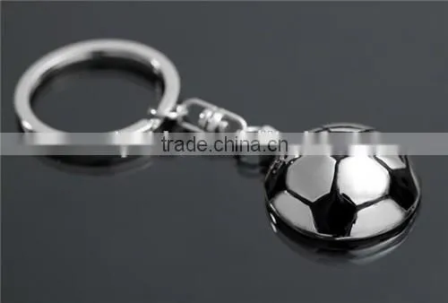High quality men's silver sport football keychain