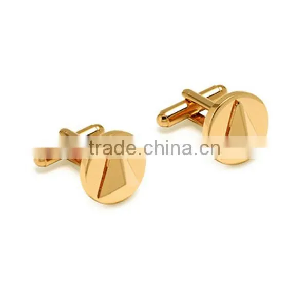 Stainless steel gold plated 3D insignia cufflinks