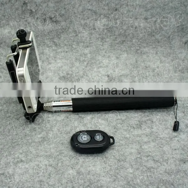 Stainless steel telescopic handheld wireless bluetooth remote selfie stick