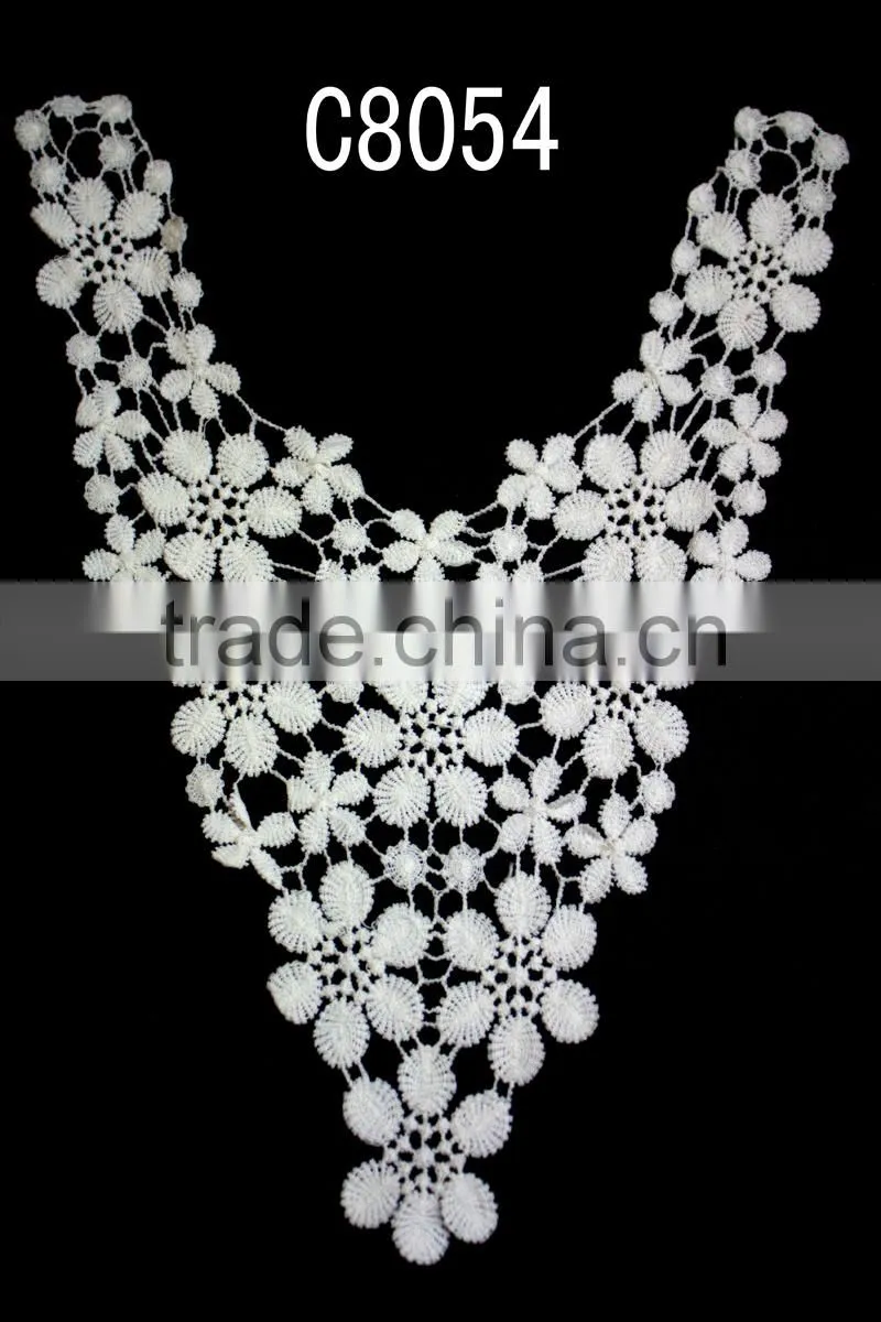 Hot Sale Embroidery 100% Cotton Collar Lace for Ladies Dresses