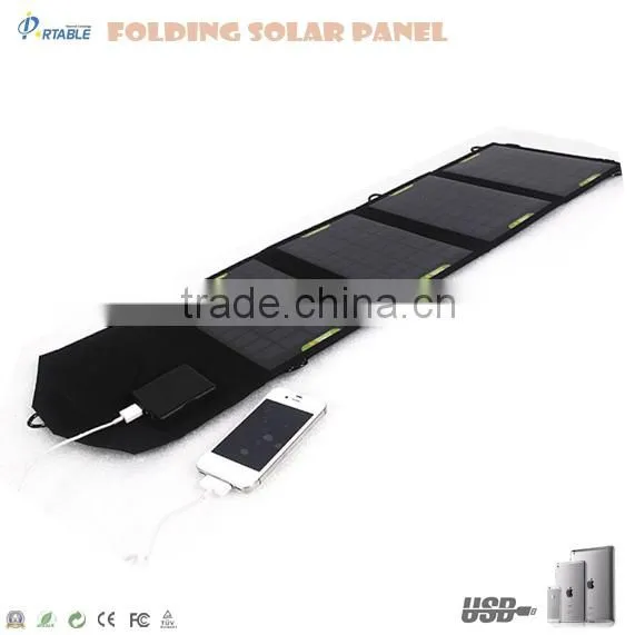 dual usb port solar charger foldable 14w