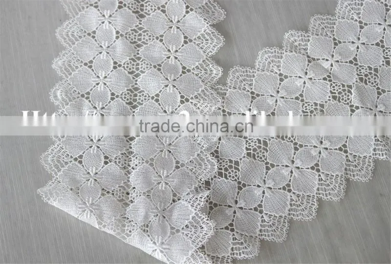good looking 13cm white polyester embroidery french lace