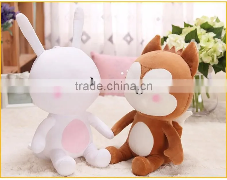 Korea style brown fox with white rabbit dall Korea Descendants of the sun toy Stuffed Dalls