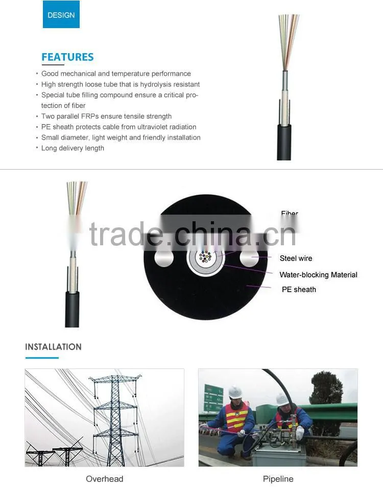 unitube non-armored fiber optics cable singlemode outdoor 4-core