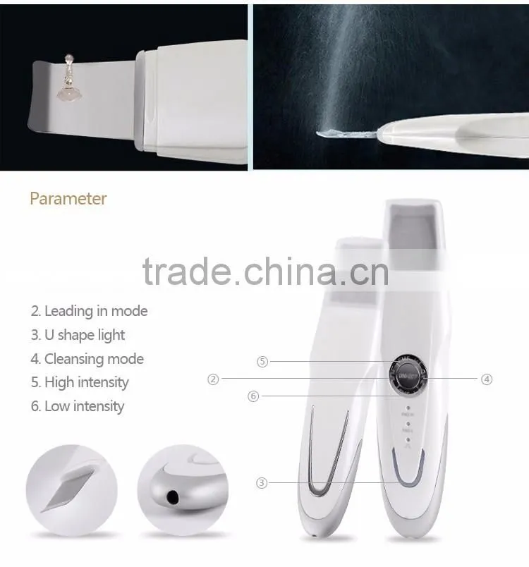 Small portable Multi-function ultrasonic facial equipment iontophoresis ion beauty device
