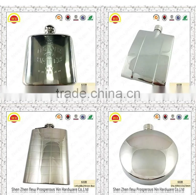 Fashionable Whiskey Hip Flask / Mirror Finish Copper Hip Flask
