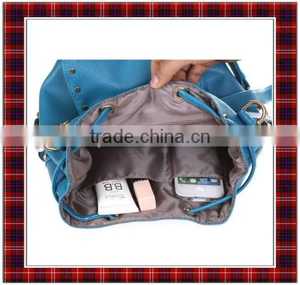2015 New Model Korean Fashion Button Diamond Retro Popular Tassel Backpack/Crossbody Bag (BCC029-1)