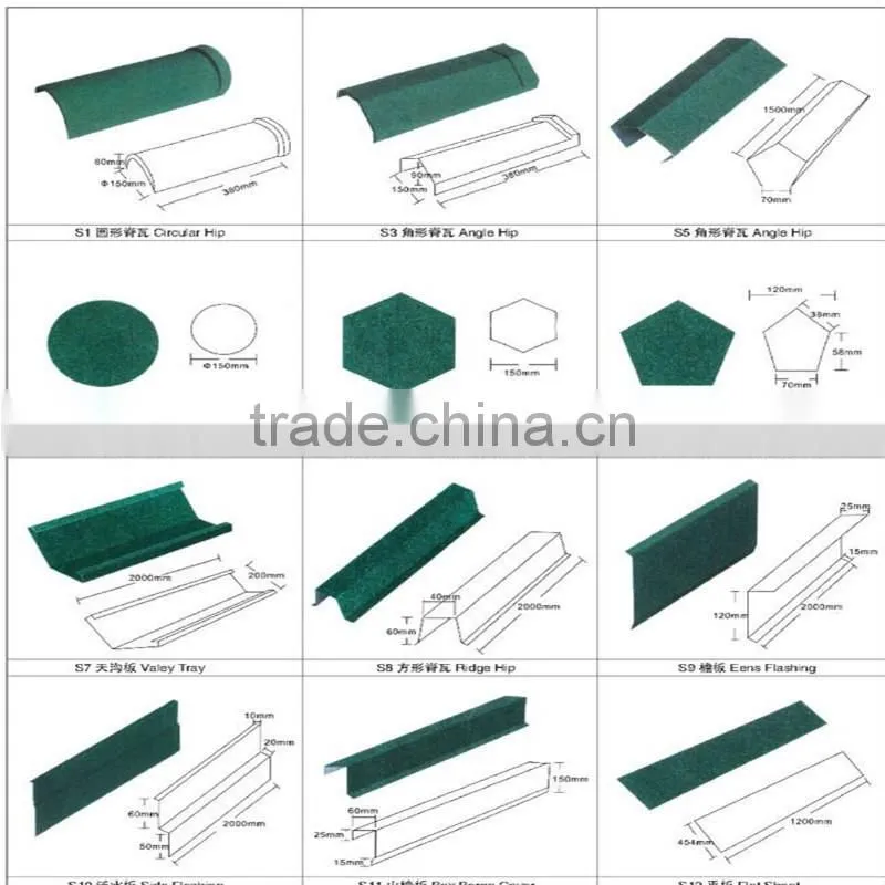 high quality selling well beautiful and colorful types of roof tiles