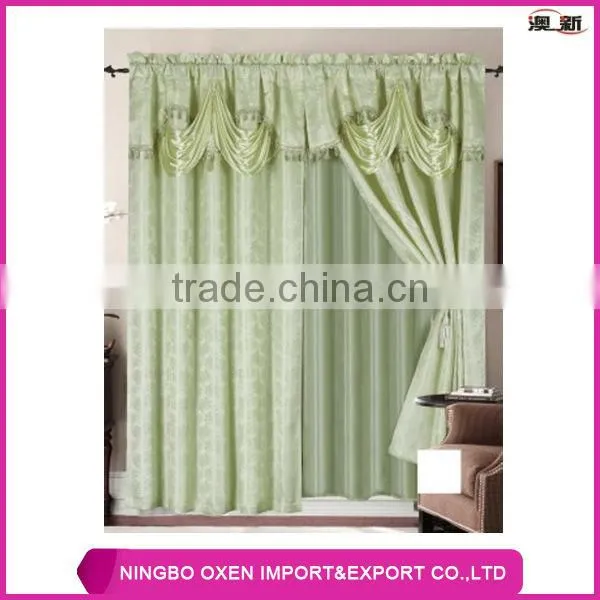 2PCS Jacquard Window Curtain Set With Lining