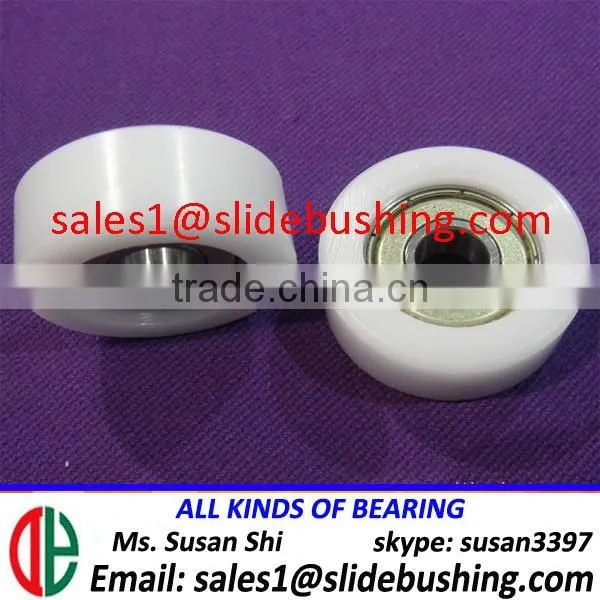 curtain window sliding door plain bearing 625 wrapped polyurethane PU rubber ball bearing U V groove ring plastic coated bearing