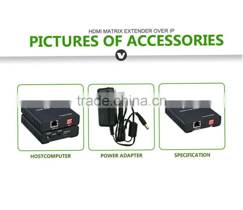 VOXLINK 120m HD HDMI 1.3V Matrix Extender converter over IP ethernet(Support multipoint to multipoint IR )
