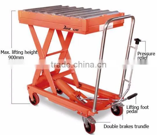 300/500kg Pedal Roller Wheel lifting table elevator