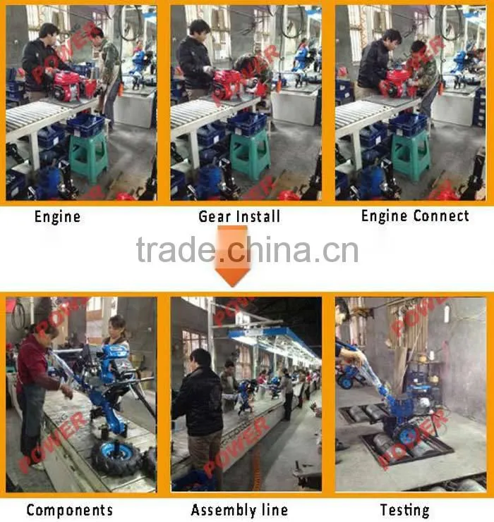 Gear transmission Built-in clutch china 6hp diesel power rotary tiller cultivator
